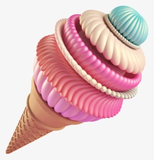 Hand Painted Realistic Ice Cream Transparent - Ice Cream