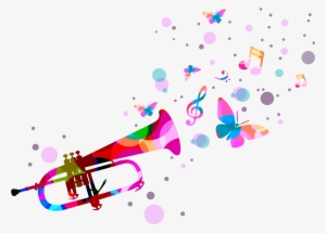 Quotation Music Trumpet - Notas Musicales Acuarela Png