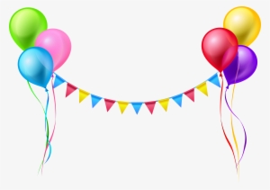 Streamer And Balloons Png Clip Art Image - Balon Happy Birthday Png
