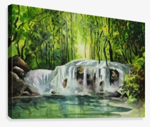 Waterfalls Painting 11 2018 Canvas Print - Canvas Print