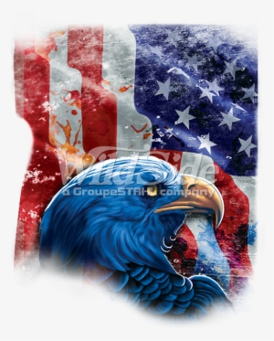 American Flag With Eagle Shadow - Free Shipping! Blue Tees Blue Eagle American Flag Patriotic
