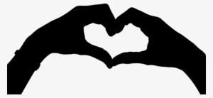Hand Heart Drawing Silhouette - Hand Heart Clipart