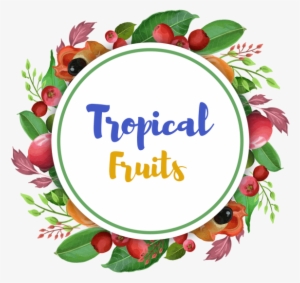 Watercolor Forest Tropical Fruits With Leaves Wreath, - Aladine Stampo Clear Floride (04223)