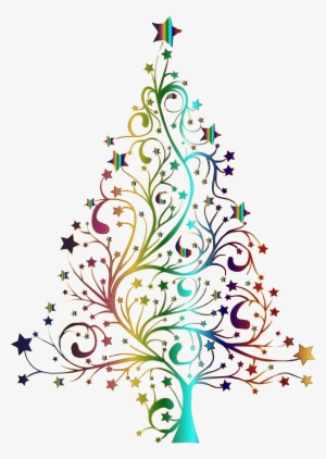 Vector Black And White Library Starry Prismatic Big - Christmas With No Background