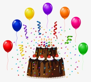 Clip Free Library Birthday With Confetti And Balloons