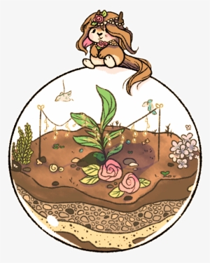 Terrarium Drawing Watercolor - Cartoon