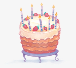 Watercolor Birthday Cake Png