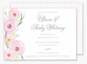 Alison Watercolor Roses Invitation - Watercolor Roses Wedding Card