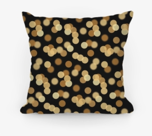 Gold Glitter Bokeh Pattern Pillow - Black And Gold Pillow Png
