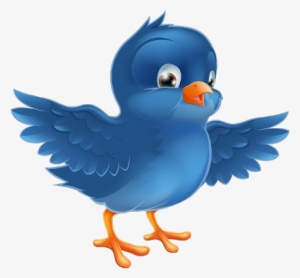 Blue Flower Clipart Comic - Bird Clipart