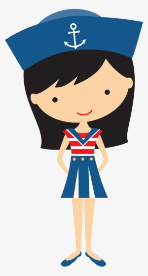 Black Haired Girl Sailor - Girl Sailor Clipart