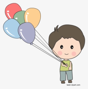 Boy Holding Balloons Free Clip Art - Boy With Balloons Clipart