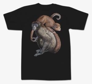 'monkey On Your Shoulders' T-shirt - Crew-neck Sweatshirt - Black