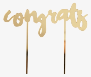 Congrats Gold-mirrored Cake Topper - Cake Toppers Png