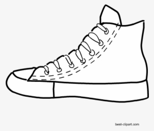 Black And White Converse Sports Shoes, Free Clip Art - Sneakers