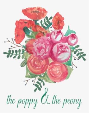 Poppy Peony Logo Stacked Greentype