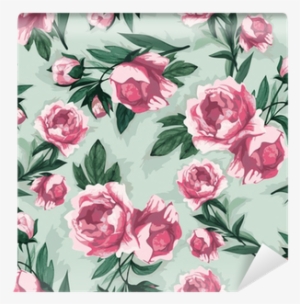 Seamless Floral Pattern With Of Pink Roses, Watercolor - Pineapple Clothing Women's Betty Set Size: M