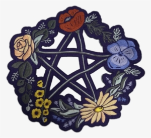 Floral Pentagram Back Patch - Pentagram Back Patch