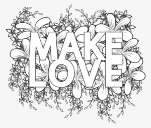 Make Love Typo And Floral Background, Make, Love, Typo - Typography