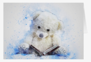 Teddy Bear Reading Note Card
