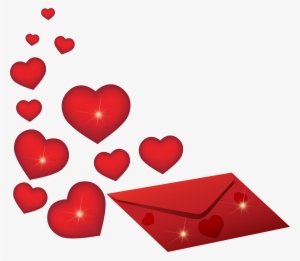 Romantic Envelope With Hearts Png Image