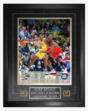Jordan,m & Bryant,k Etched Mat Action This Frame Showcases - Michael Jordan & Kobe Bryant 1998 Action