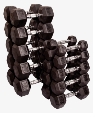 5-50lbs Rubber Hex Dumbbell Pairs