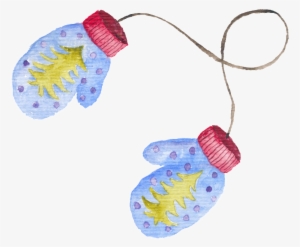 Hand Painted Gloves Christmas Transparent Decorative - Glove