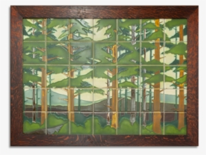 Framed Pine Landscape Mural - Painting