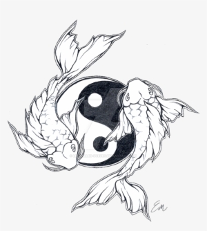 Yin Yang Drawing Design At Getdrawings - Yin Yang Koi Fish Tattoo Designs