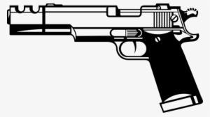 Pistol Hand Gun Firearm Gun Weapon Dangero - Gun Clipart Black And White