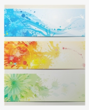 Set Of Watercolor Style Header Banners - Banner