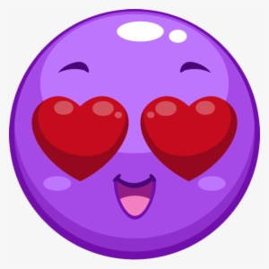 Purple Heart Eyes Emoji