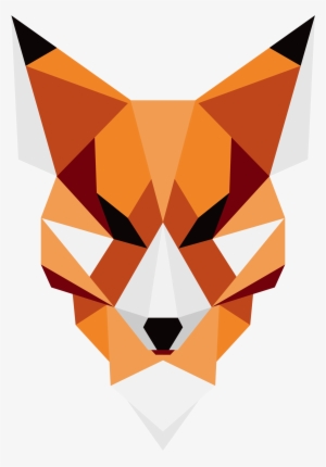 Geometric Fox Art Png - Animal Made Out Of Shapes