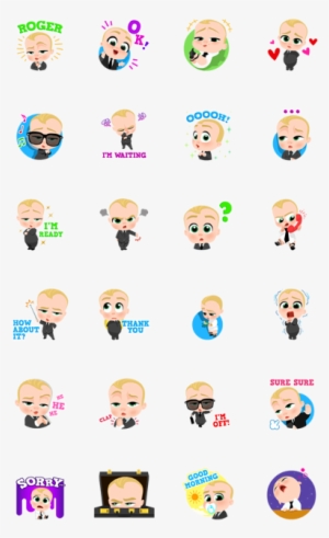 Boss Baby Animated Stickers - ボス ベイビー ライン スタンプ