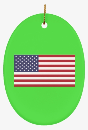 Usa Flag Ceramic Oval Ornament - National Anthem Day 2018