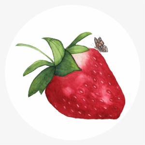 My Giant Strawberry, Strawberry Illustration, Butterfly, - Watercolor Strawberry Png
