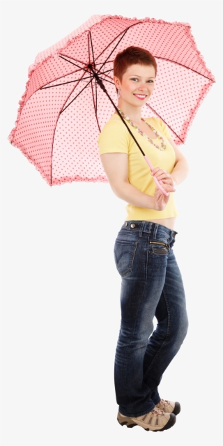 Young Happy Woman Standing With Umbrella Png Image - 【ポスターグリップ-32s】b1サイズ(728×1030mm)屋外用