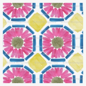 Pink Watercolor Tiles - Watercolor Painting