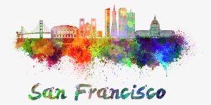 Bleed Area May Not Be Visible - San Francisco Skyline Watercolor