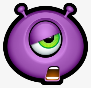Purple Smiley Face Clip Art At Clker - Monster Emoticon