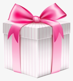 White Striped Gift Box Png Picture - Pink Gift Box Png