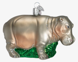 Christmas Ornament - Old World Christmas Hippopotamus Glass Ornament