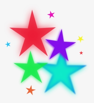 Stars, Party, Fiesta, Blue, Colorful, Glowing, Green - Colorful Stars Clipart