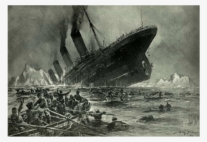 Sinking Picture Of The Rms Titanic Illustration For - Titanic Sinking