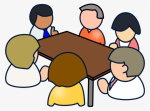 Svg Black And White Stock Diverse Meeting Big Image - Clip Art Meetings