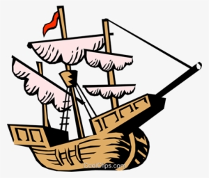 Christopher Columbus' Ship Royalty Free Vector Clip - Happy Columbus Day Clip Art