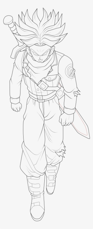 Mirai Trunks Super Saiyan Rage Lineart By Chronofz - Trunks