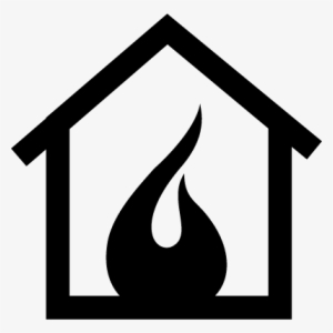 Fire Inside A Home Like Heating Symbol Vector - Home Heating Icon
