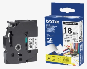 Brother P Touch Tapes, 18 Mm, Black On Clear Tape - Brother Tape - 1 Roll(s)